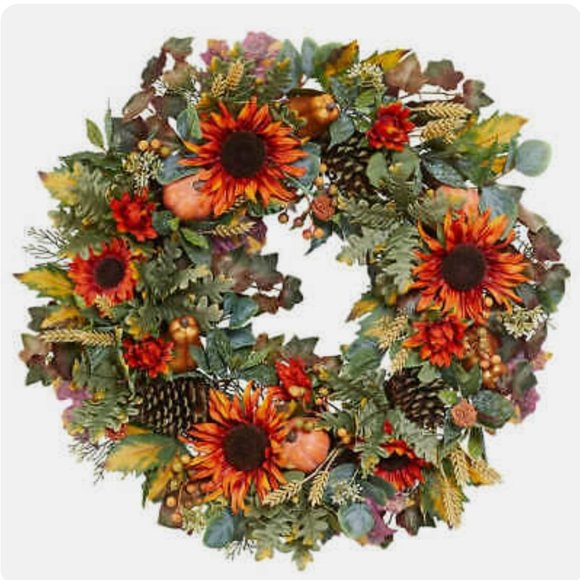 costco Accents 3 Fall Harvest Sunflower Wreath Poshmark